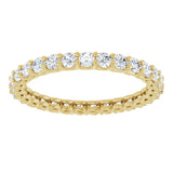 14K Gold Round Natural Diamond Low Profile Eternity Band - 2.25mm Stones - Yellow Gold - view 3