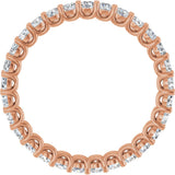 14K Gold Round Natural Diamond Low Profile Eternity Band - 2.25mm Stones - Rose Gold - view 2