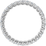 14K Gold Round Natural Diamond Low Profile Eternity Band - 2.25mm Stones - White Gold - view 2