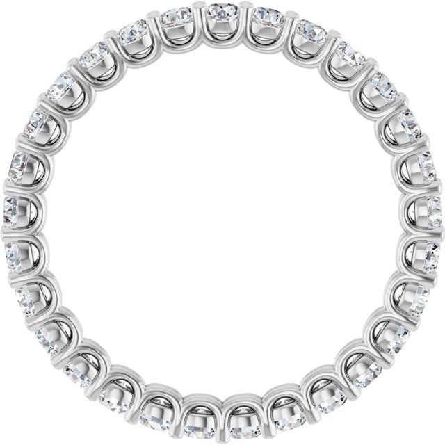 14K Gold Round Lab-Grown Diamond Low Profile Eternity Band - 2.25mm Stones - White Gold - view 2