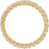 14K Gold Round Lab-Grown Diamond Low Profile Eternity Band - 2.25mm Stones - Yellow Gold - view 2