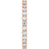 14K Gold Round Natural Diamond Low Profile Eternity Band - 2.25mm Stones - Rose Gold - view 4