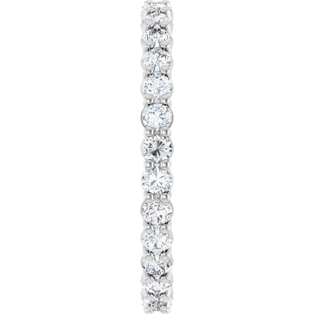 14K Gold Round Lab-Grown Diamond Low Profile Eternity Band - 2.25mm Stones - White Gold - view 4