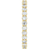 14K Gold Round Natural Diamond Low Profile Eternity Band - 2.25mm Stones - Yellow Gold - view 4