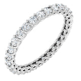 Platinum Round Natural Diamond Low Profile Eternity Band - 2.25mm Stones