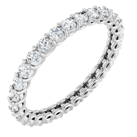 Platinum Round Lab-Grown Diamond Low Profile Eternity Band - 2.25mm Stones