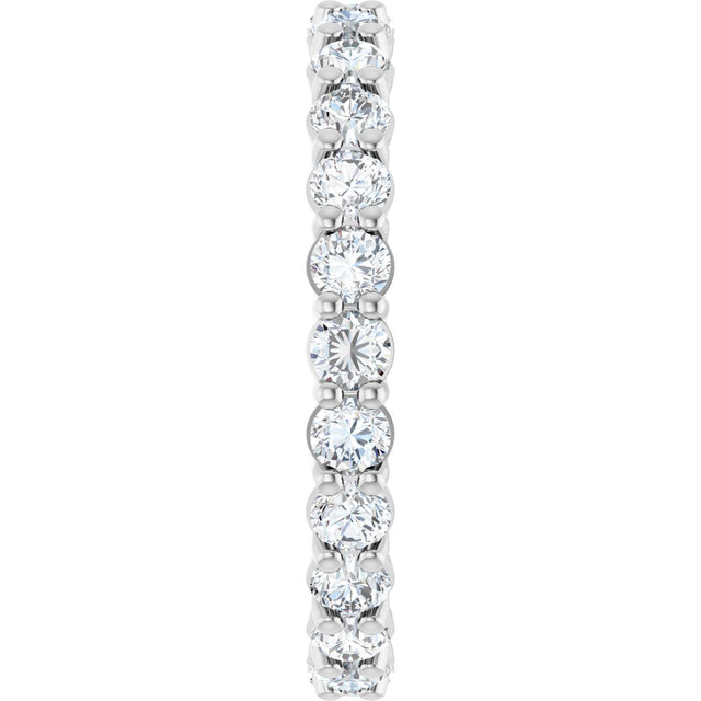 14K Gold Round Lab-Grown Diamond Low Profile Eternity Band - 2.25mm Stones - White Gold - view 4