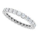 14K Gold Round Natural Diamond Low Profile Eternity Band - 2.25mm Stones - White Gold - view 5