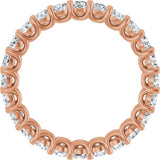 14K Gold Round Lab-Grown Diamond Low Profile Eternity Band - 2.25mm Stones - Rose Gold - view 2