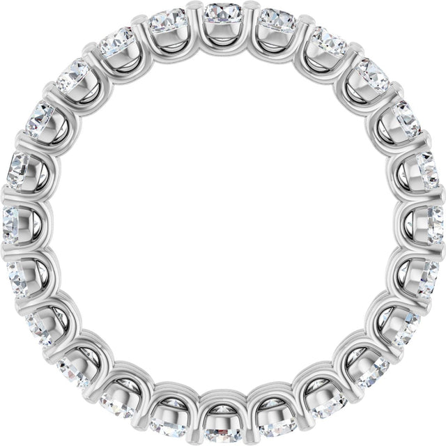14K Gold Round Lab-Grown Diamond Low Profile Eternity Band - 2.25mm Stones - White Gold - view 2