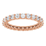 14K Gold Round Lab-Grown Diamond Low Profile Eternity Band - 2.25mm Stones - Rose Gold - view 3