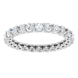 14K Gold Round Lab-Grown Diamond Low Profile Eternity Band - 2.25mm Stones - White Gold - view 3