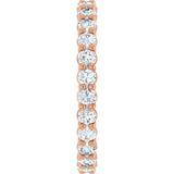 14K Gold Round Lab-Grown Diamond Low Profile Eternity Band - 2.25mm Stones - Rose Gold - view 4