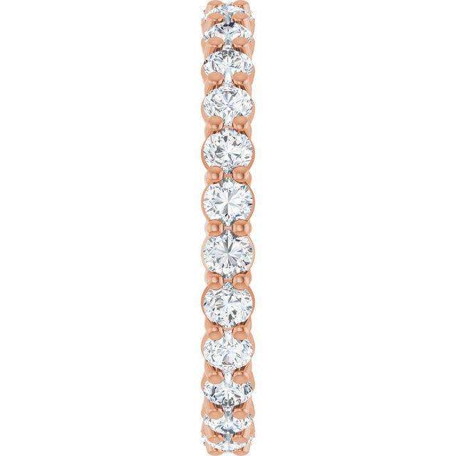 14K Gold Round Lab-Grown Diamond Low Profile Eternity Band - 2.25mm Stones - Rose Gold - view 4