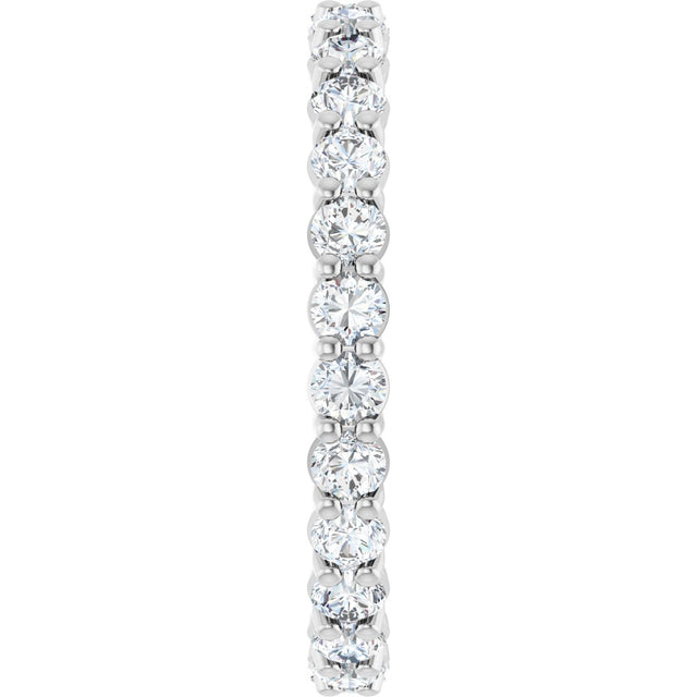 14K Gold Round Lab-Grown Diamond Low Profile Eternity Band - 2.25mm Stones - White Gold - view 4