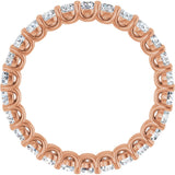 14K Gold Round Natural Diamond Low Profile Eternity Band - 2.25mm Stones - Rose Gold - view 2
