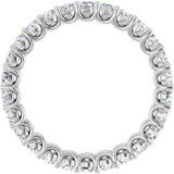 14K Gold Round Natural Diamond Low Profile Eternity Band - 2.25mm Stones - White Gold - view 2