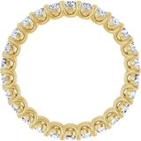 14K Gold Round Natural Diamond Low Profile Eternity Band - 2.25mm Stones - Yellow Gold - view 2