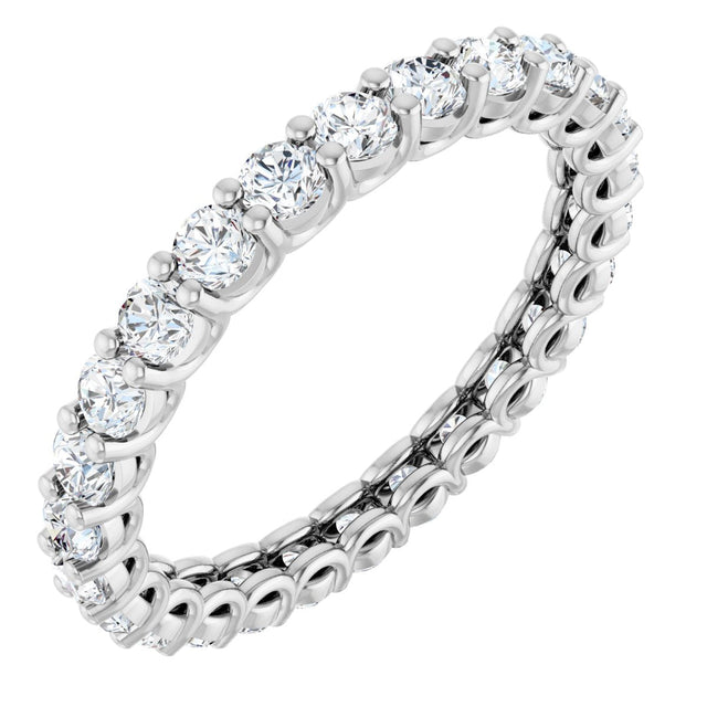 Platinum Round Lab-Grown Diamond Low Profile Eternity Band - 2.25mm Stones
