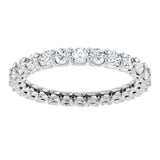 14K Gold Round Lab-Grown Diamond Low Profile Eternity Band - 2.25mm Stones - White Gold - view 3