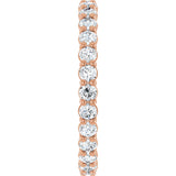 14K Gold Round Lab-Grown Diamond Low Profile Eternity Band - 2.25mm Stones - Rose Gold - view 4
