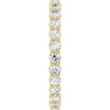 14K Gold Round Natural Diamond Low Profile Eternity Band - 2.25mm Stones - Yellow Gold - view 4
