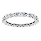 14K Gold Round Lab-Grown Diamond Low Profile Eternity Band - 2.25mm Stones - White Gold - view 3