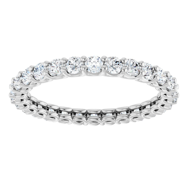 14K Gold Round Lab-Grown Diamond Low Profile Eternity Band - 2.25mm Stones - White Gold - view 3