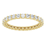 14K Gold Round Lab-Grown Diamond Low Profile Eternity Band - 2.25mm Stones - Yellow Gold - view 3