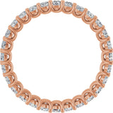 14K Gold Round Natural Diamond Low Profile Eternity Band - 2.25mm Stones - Rose Gold - view 2