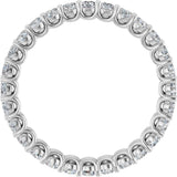 14K Gold Round Natural Diamond Low Profile Eternity Band - 2.25mm Stones - White Gold - view 2