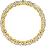 14K Gold Round Natural Diamond Low Profile Eternity Band - 2.25mm Stones - Yellow Gold - view 2
