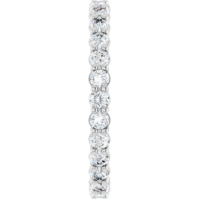 14K Gold Round Lab-Grown Diamond Low Profile Eternity Band - 2.25mm Stones - White Gold - view 4