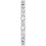 14K Gold Round Natural Diamond Low Profile Eternity Band - 2.25mm Stones - White Gold - view 4