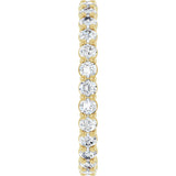 14K Gold Round Natural Diamond Low Profile Eternity Band - 2.25mm Stones - Yellow Gold - view 4
