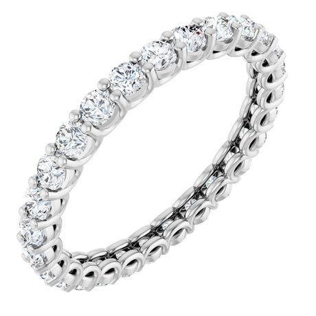 Platinum Round Lab-Grown Diamond Low Profile Eternity Band - 2.25mm Stones