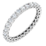 Platinum Round Natural Diamond Low Profile Eternity Band - 2.25mm Stones