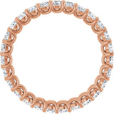 14K Gold Round Lab-Grown Diamond Low Profile Eternity Band - 2.25mm Stones - Rose Gold - view 2