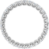14K Gold Round Natural Diamond Low Profile Eternity Band - 2.25mm Stones - White Gold - view 2