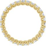 14K Gold Round Lab-Grown Diamond Low Profile Eternity Band - 2.25mm Stones - Yellow Gold - view 2