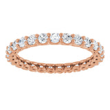 14K Gold Round Lab-Grown Diamond Low Profile Eternity Band - 2.25mm Stones - Rose Gold - view 3