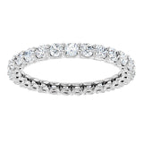 14K Gold Round Lab-Grown Diamond Low Profile Eternity Band - 2.25mm Stones - White Gold - view 3