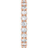 14K Gold Round Natural Diamond Low Profile Eternity Band - 2.5mm Stones - Rose Gold - view 4