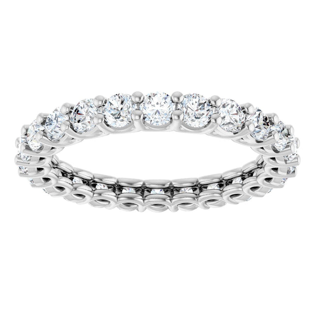 Platinum Round Natural Diamond Low Profile Eternity Band - 2.5mm Stones - view 3