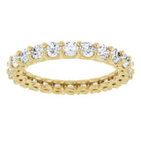 14K Gold Round Lab-Grown Diamond Low Profile Eternity Band - 2.5mm Stones - Yellow Gold - view 3
