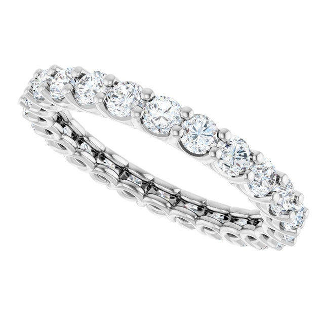 Platinum Round Lab-Grown Diamond Low Profile Eternity Band - 2.5mm Stones - view 5