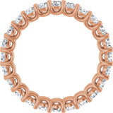 14K Gold Round Lab-Grown Diamond Low Profile Eternity Band - 2.5mm Stones - Rose Gold - view 2