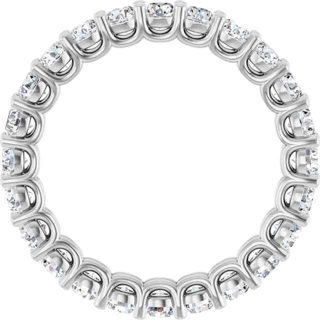 Platinum Round Lab-Grown Diamond Low Profile Eternity Band - 2.5mm Stones - view 2
