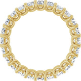 14K Gold Round Natural Diamond Low Profile Eternity Band - 2.5mm Stones - Yellow Gold - view 2