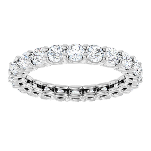 Platinum Round Natural Diamond Low Profile Eternity Band - 2.5mm Stones - view 3